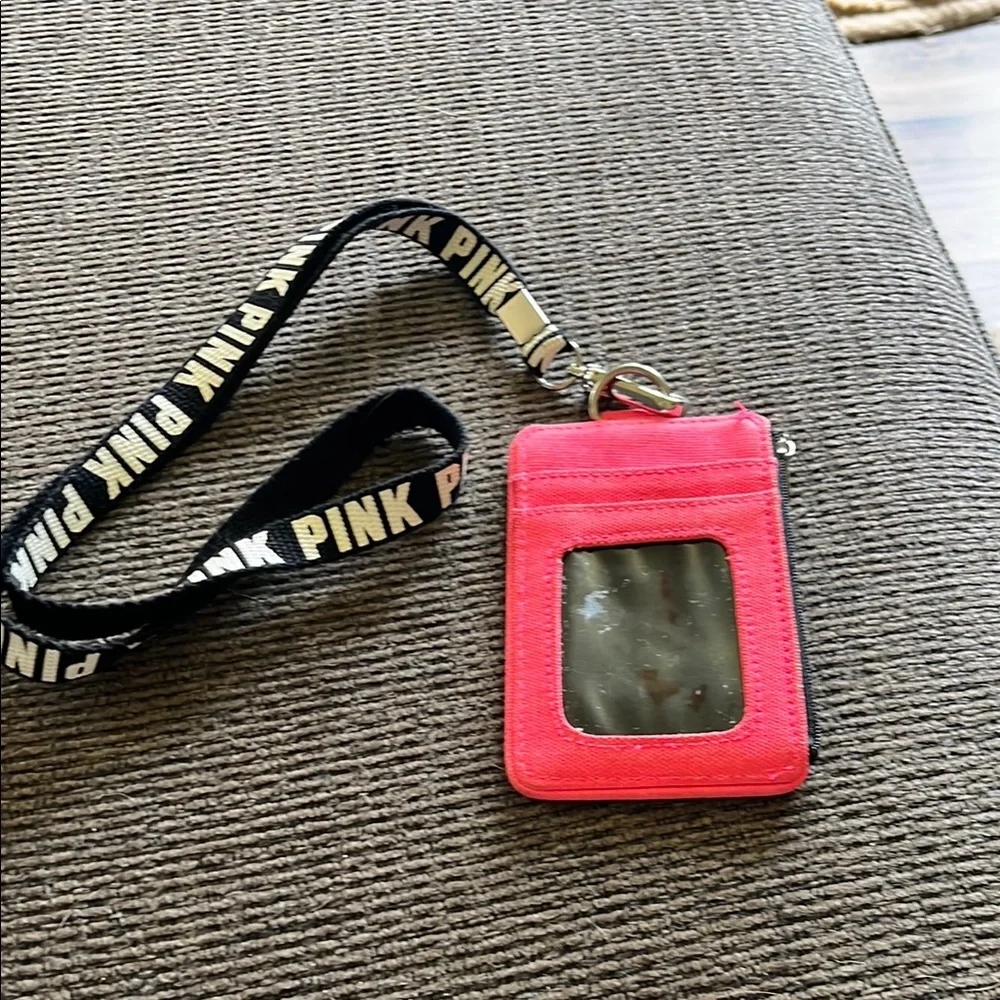PINK Victoria's Secret Key & Card Holder Lanyard